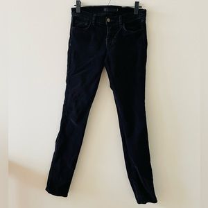 J Brand Black Low-Rise Pencil Leg Corduroy Pants Size 27